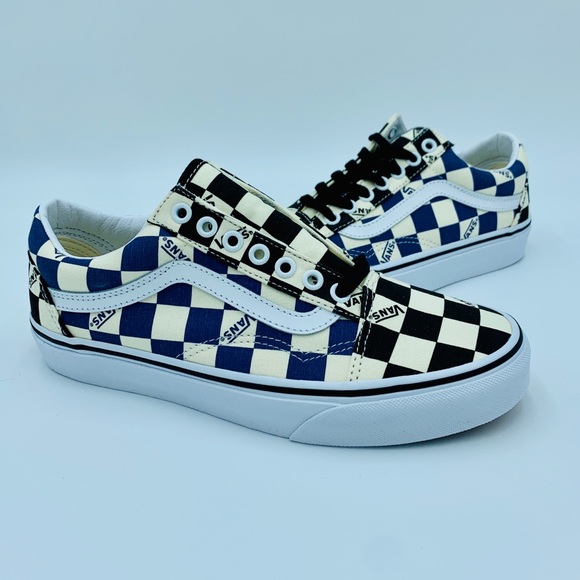 VANS OLD SKOOL BIG CHECK Black / Navy - Picture 1 of 8